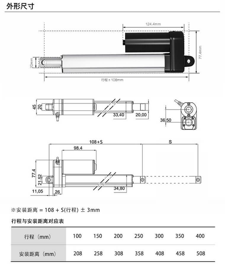 工業(yè)電動(dòng)推桿結(jié)構(gòu)圖